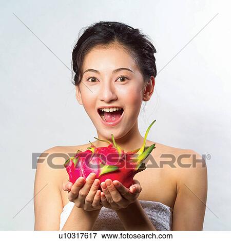 Stock Photo - Black Hair, Close-Up, Cheerful, Asian Ethnicity. Fotosearch