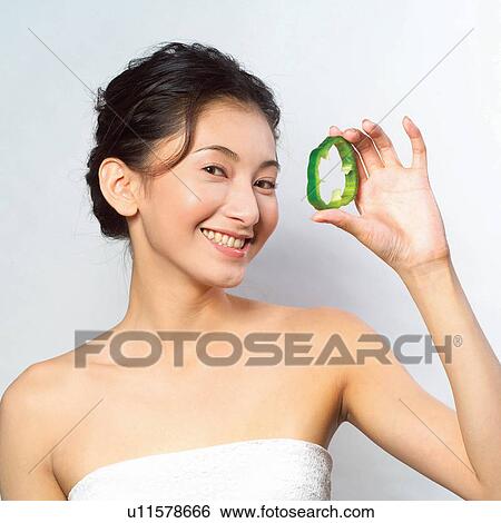 Stock Photograph - Black Hair, Close-Up, Cheerful, Asian Ethnicity. Fotosearch