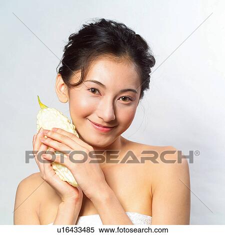 Stock Photography - Cheerful, Healthy Lifestyle, Portrait, Dieting, Indoor. Fotosearch