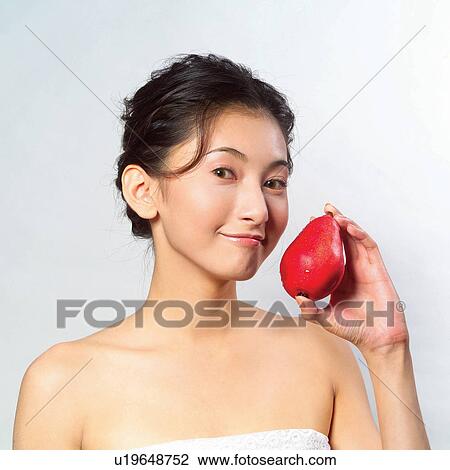 Stock Image - Hair Back, Close-Up, Head And Shoulders, Food And Drink, Asian Ethnicity. Fotosearch