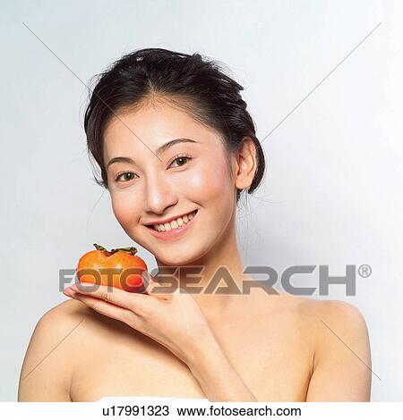 Stock Image - Head And Shoulders, Vegetable, Refreshment, Tomato, Healthy Lifestyle. Fotosearch