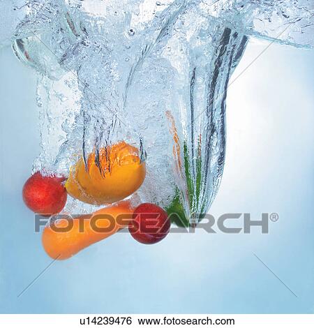Stock Photograph - eatable, impact, appearance, drop, indoor, hit fall. Fotosearch