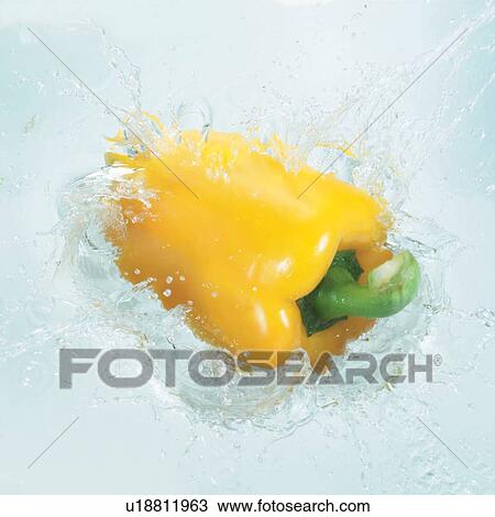 Stock Image - organic, vegetation, ingredients, produce, vegetable, droplet, elements. Fotosearch