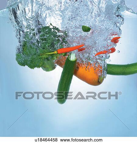Stock Photo - square, assorted vegetables, broccoli, carrot. Fotosearch