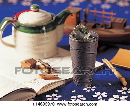 Stock Image - book, ceramic, asian. Fotosearch