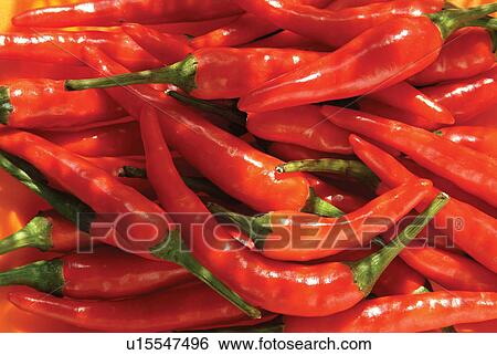 Stock Photograph - Red Chili Pepper, Vegetable, Food, Vibrant Color, Still Life, Food And Drink. Fotosearch