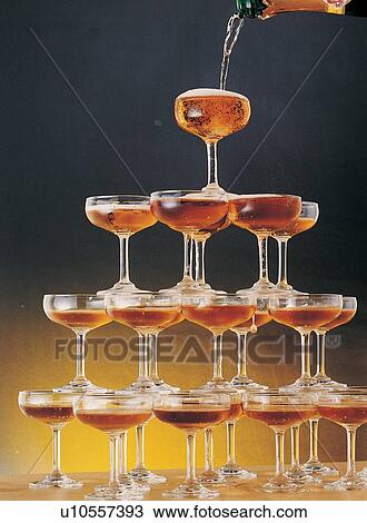 Stock Image - Day, Gourmet, Luxury, Liquid, Large Group Of Objects, Hard Liquor, Champagne. Fotosearch