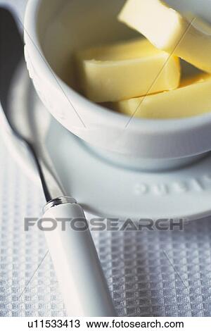 Stock Image - Close Up Image of Butter, High Angle View, Differential Focus. Fotosearch