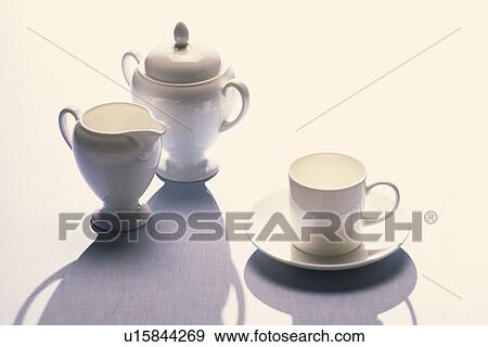 Coffee Cup and Pot, High Angle View View Large Photo Image Stock Photo - Coffee Cup and Pot, High Angle View. Fotosearch