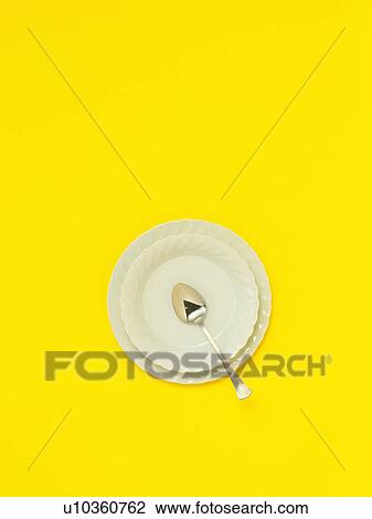 Spoon and Plate, High Angle View, Copy Space View Large Photo Image Stock Image - Spoon and Plate, High Angle View, Copy Space. Fotosearch