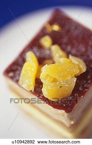 Stock Image - Cake on the Plate, Close Up. Fotosearch