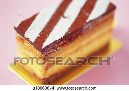 Picture - Cake on the Plate, High Angle View. Fotosearch