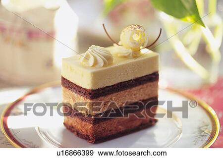 Stock Photo - Cake on the Plate, Side View. Fotosearch