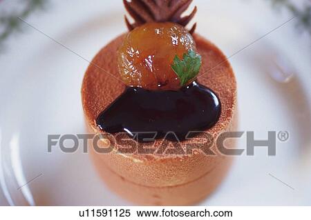 Stock Photography - Chocolate Moose on the Plate, High Angle View. Fotosearch
