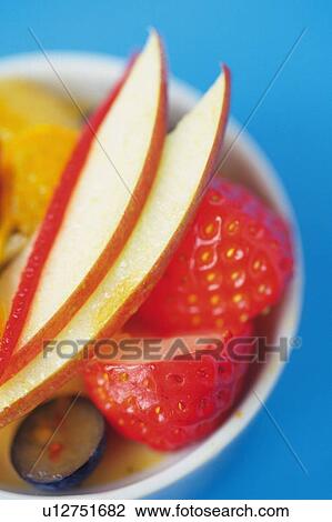 Stock Image - Fruit Dessert, Close Up. Fotosearch