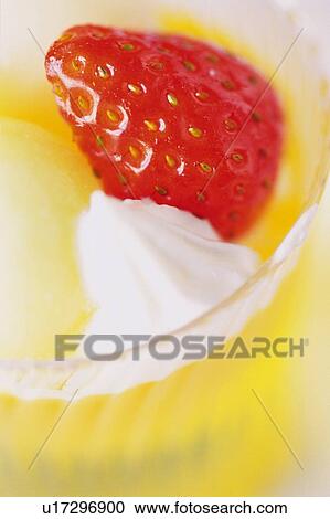 Stock Image - Fruit Dessert, Close Up. Fotosearch