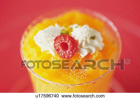 Stock Image - Fruit Dessert, Close Up. Fotosearch