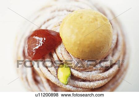 Marron Cake, High Angle View View Large Photo Image Stock Photo - Marron Cake, High Angle View. Fotosearch