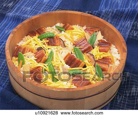 Conger Eel Sushi, High Angle View View Large Photo Image Stock Photo - Conger Eel Sushi, High Angle View. Fotosearch