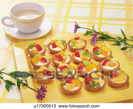 Stock Image - Fruit Tart, High Angle View. Fotosearch