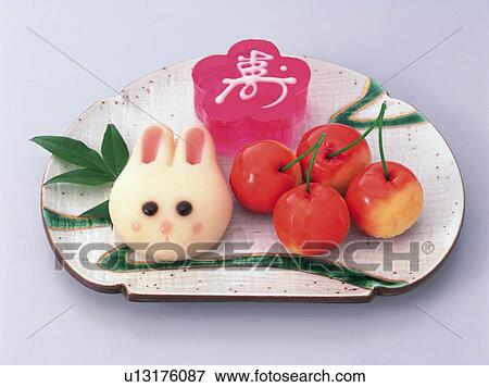 Stock Photo - Japanese Sweets, High Angle View. Fotosearch