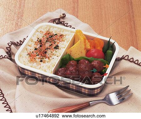 Lunch Box, Meat Ball, High Angle View View Large Photo Image Stock Image - Lunch Box, Meat Ball, High Angle View. Fotosearch