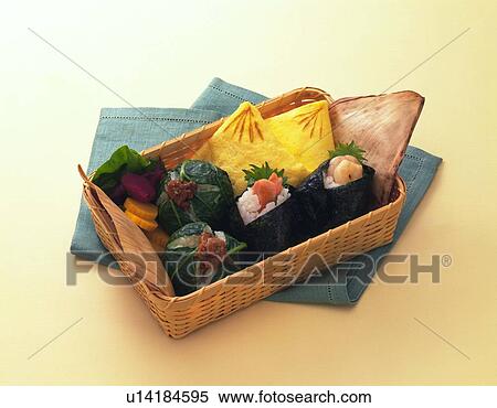 Lunch Box, Rice Ball, High Angle View View Large Photo Image Stock Photography - Lunch Box, Rice Ball, High Angle View. Fotosearch