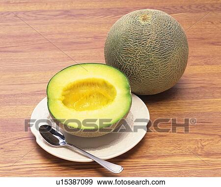 Stock Photo - Musk Melon, High Angle View. Fotosearch