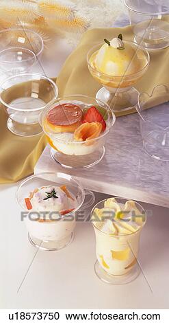 Pudding and Parfait, High Angle View View Large Photo Image Stock Image - Pudding and Parfait, High Angle View. Fotosearch