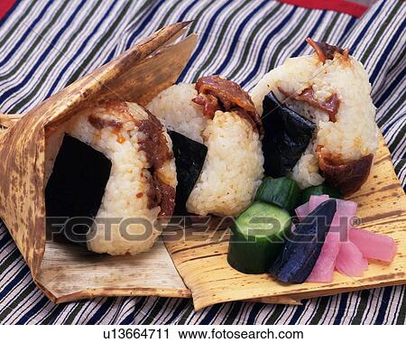 Stock Image - Rice Ball, Close Up. Fotosearch