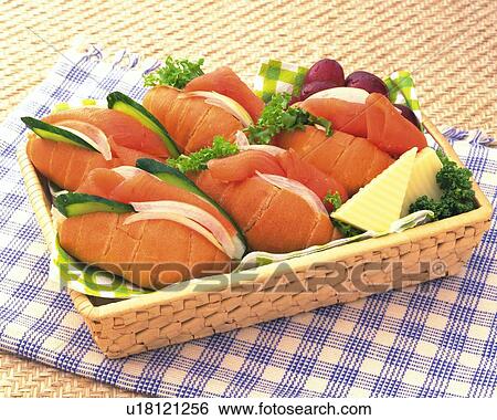 Stock Photograph - Smoked Salmon Sandwich, High Angle View. Fotosearch