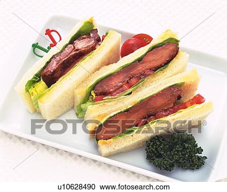 Stock Image - Teriyaki Sandwich, High Angle View. Fotosearch