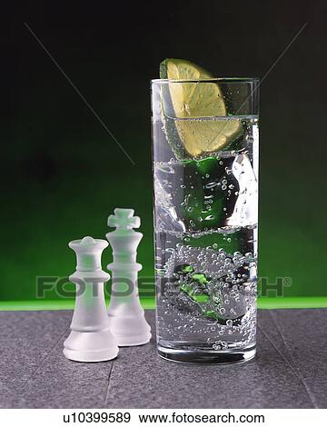 Stock Photo - Cocktail, Gin Rickey, Front View. Fotosearch