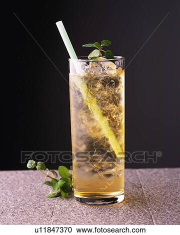 Cocktail, Mint Julep, Front View View Large Photo Image Stock Image - Cocktail, Mint Julep, Front View. Fotosearch