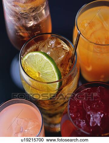 Stock Image - Cocktail, Moscow Mules, High Angle View, Differential Focus. Fotosearch