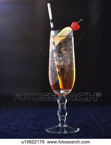 Stock Photo - Cocktail, Singapore Sling, Front View. Fotosearch