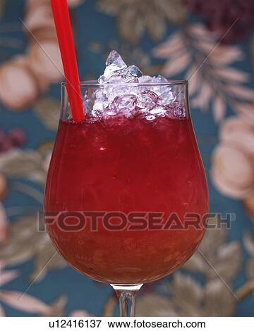 Stock Photo - Cocktail, Wine Cooler, Close Up, Differential Focus. Fotosearch
