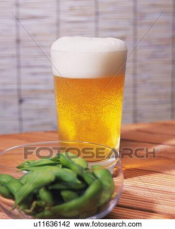 Draft Beer and Green Soybeans, Front View, Differential Focus View Large Photo Image Stock Image - Draft Beer and Green Soybeans, Front View, Differential Focus. Fotosearch