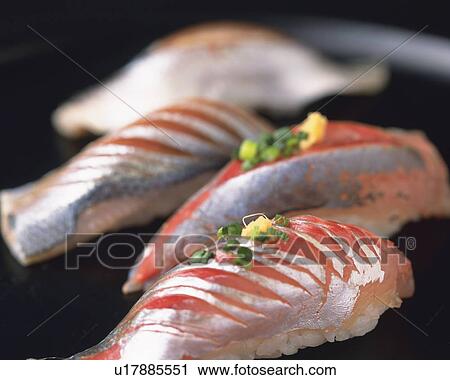 Aji, hand-shaped sushi View Large Photo Image Stock Image - Aji, hand-shaped sushi. Fotosearch