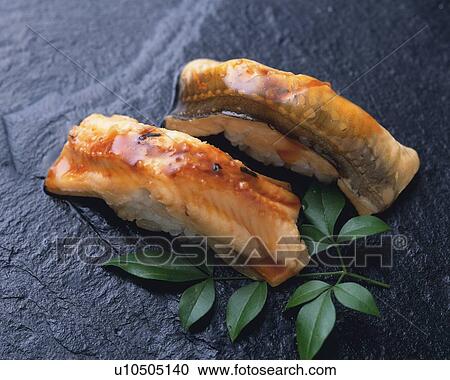 Anago, hand-shaped sushi View Large Photo Image Stock Image - Anago, hand-shaped sushi. Fotosearch