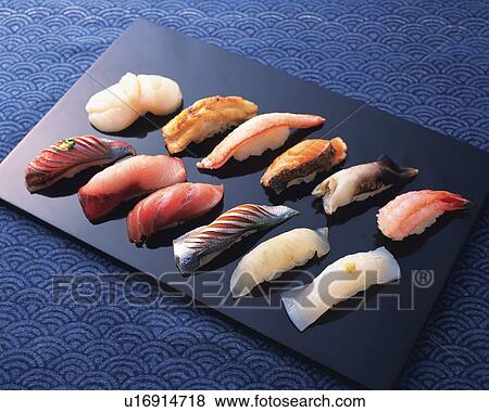 Stock Photo - Assorted sushi. Fotosearch