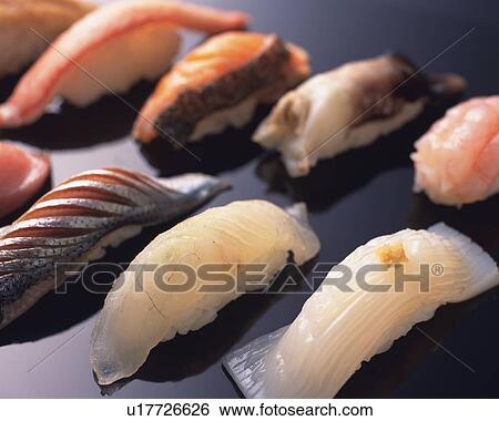 Assorted sushi View Large Photo Image Stock Photograph - Assorted sushi. Fotosearch
