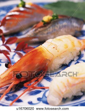 Botan Ebi, hand-shaped sushi View Large Photo Image Stock Image - Botan Ebi, hand-shaped sushi. Fotosearch
