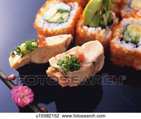 California rolls, sushi rolls, Ankimo, hand shaped sushi View Large Photo Image Stock Image - California rolls, sushi rolls, Ankimo, hand shaped sushi. Fotosearch