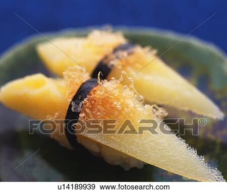Stock Photo - Kazunoko, hand shaped sushi. Fotosearch