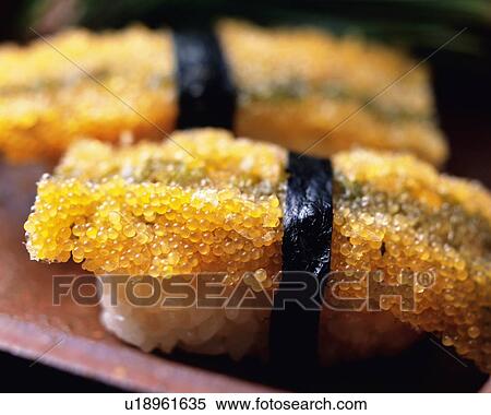 Stock Photography - Komochi Konbu, hand-shaped sushi. Fotosearch