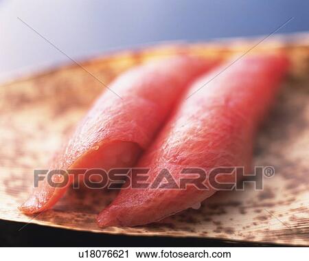 Maguro, hand-shaped sushi View Large Photo Image Stock Image - Maguro, hand-shaped sushi. Fotosearch