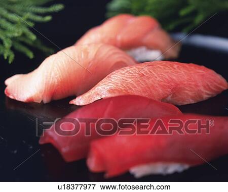 Stock Photo - Maguro, hand-shaped sushi. Fotosearch