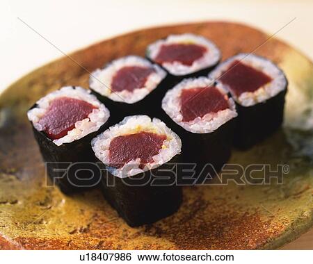 Maguro, sushi rolls View Large Photo Image Stock Photograph - Maguro, sushi rolls. Fotosearch