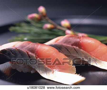 Stock Photo - Saba, hand shaped sushi . Fotosearch